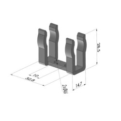Supporto per venturi Serie VM - 2xØ4.6MM