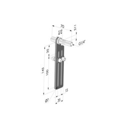 Kit 2 staffe di fissaggio per lame d'aria Serie RA - Regolazione  100 mm