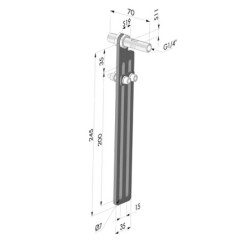 Kit 2 staffe di fissaggio per lame d'aria Serie RA - Regolazione  200 mm