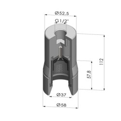 Testa di presa - TET 58x37x112 ST