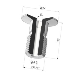Vite G1/4" - ØTesta 24MM - L 25MM