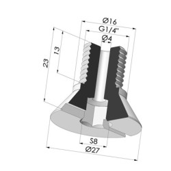 Vite G1/4" - ØTesta 27MM - L 23MM
