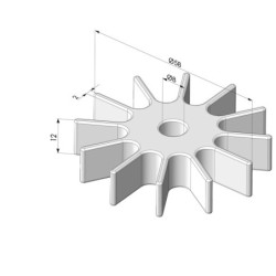 Ruota a 12 denti Serie RD Ø 58 mm