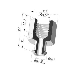 Inserto Rivettato Femmina   G1/4"
