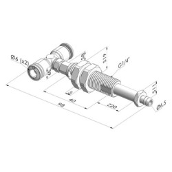 Assieme Molla Serie ER M5 - Z 20MM - Anti rotazione con cannula - Attacco vuoto a T