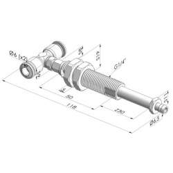 Assieme Molla Serie ER M5 - Z 30MM - Anti rotazione con cannula - Attacco vuoto a T