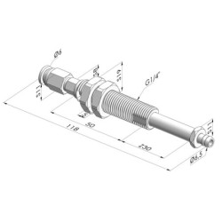 Assieme Molla Serie ER M5 - Z 30MM - Anti rotazione con cannula - Attacco vuoto dritto