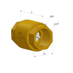 Valvola di Non Ritorno Serie VRV - Øvuoto 3/4G