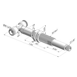 Assieme Molla Serie ER M18 - Z 30MM - Anti rotazione - Attacco vuoto a T