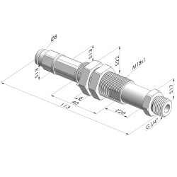 Assieme Molla Serie ER M14 - Z 20MM - Anti rotazione - Attacco vuoto dritto
