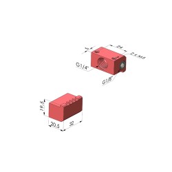 Ugello a getto piatto a 90°  Serie BJP - G1/4"