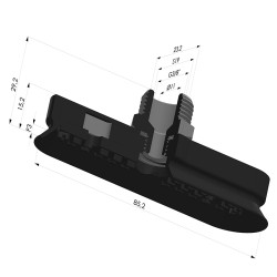 Ventosa Ovale Serie 4OF 85x23mm M38
