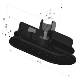 Ventosa Ovale 1.5 Soffietti Serie 4R 81.5x41.7 mm