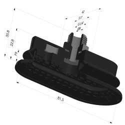 Ventosa Ovale 1.5 Soffietti Serie 4R 81.5x41.7 mm