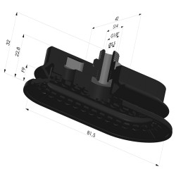 Ventosa Ovale 1.5 Soffietti Serie 4R 81.5x41.7 mm