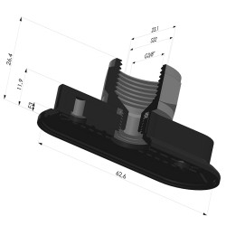 Ventosa Ovale Serie 4RP 63x23MM