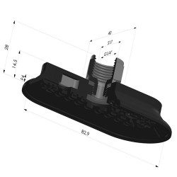 Ventosa Ovale Serie 4RP 83x40MM