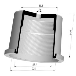Membrana - Øest 73MM - Øint 61MM - H 55MM