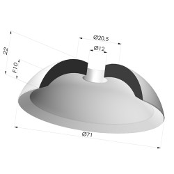 Ventosa Piatta Serie 7 Ø 71MM
