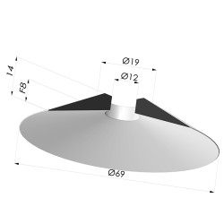Ventosa Piatta Serie 7 Ø 69MM