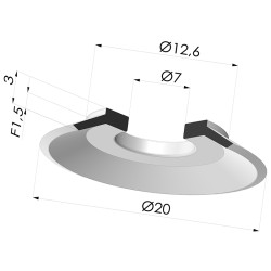 Ventosa Piatta Serie 7 Ø 20MM