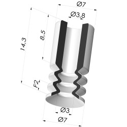 Ventosa 2.5 Soffietti Serie 8 Ø7MM