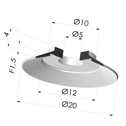 Ventosa Piatta Serie 7 Ø 20MM