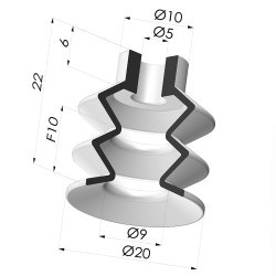 Ventosa 2.5 Soffietti Serie 8 Ø20MM
