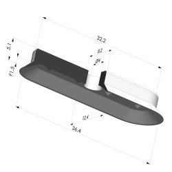 Ventosa Ovale Serie 4V 36x12MM