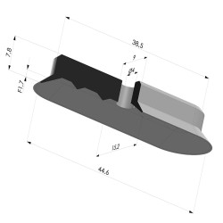Ventosa Ovale Serie 4V 45x15MM