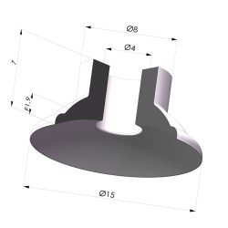 Ventosa Piatta Serie 5 Ø 15MM