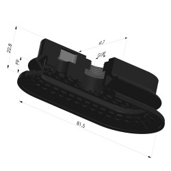 Ventosa Ovale 1.5 Soffietti Serie 4R 81.5x41.7 mm