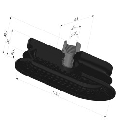 Ventosa Ovale 1.5 Soffietti Serie 4R 112x57.3 mm