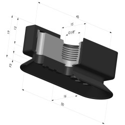 Ventosa Ovale Serie 4RP 50x16MM