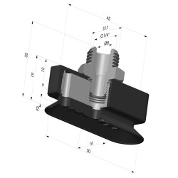 Ventosa Ovale Serie 4RP 50x16MM