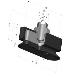 Ventosa Ovale Serie 4RP 50x16MM