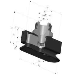 Ventosa Ovale Serie 4RP 50x16MM