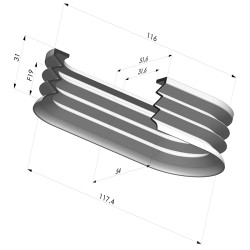 Ventosa Ovale Serie 4PA118X54X31MM