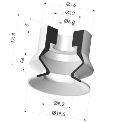 Ventosa 1.5 Soffietti Serie 8 Ø 20MM