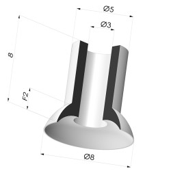 Ventosa Piatta Serie 5 Ø 8MM