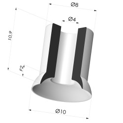 Ventosa Piatta Serie 5 Ø 10.9MM