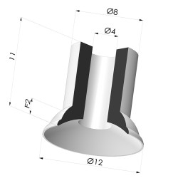 Ventosa Piatta Serie 5 Ø 12MM