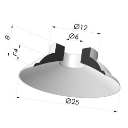Ventosa Piatta Serie 5 Ø 25MM