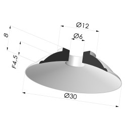 Ventosa Piatta Serie 5 Ø 30MM