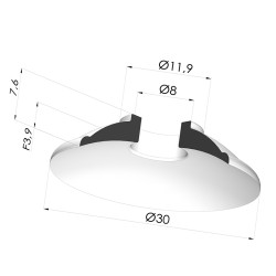 Ventosa Piatta Serie 5 Ø 30MM