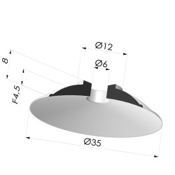 Ventosa Piatta Serie 5 Ø 35MM