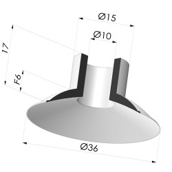 Ventosa Piatta Serie 5 Ø 36MM