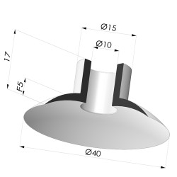 Ventosa Piatta Serie 5 Ø 40MM