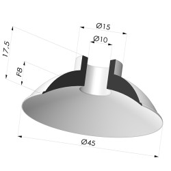 Ventosa Piatta Serie 5 Ø 45MM
