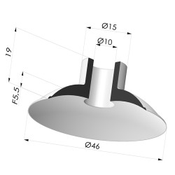 Ventosa Piatta Serie 5 Ø 46MM